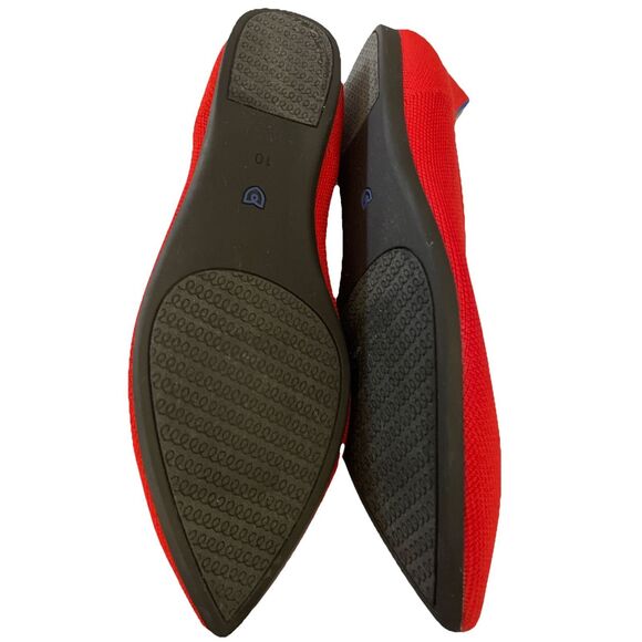 New Rothy’s Women’s The Point Flats In Bright Red Size W10 - Picture 6 of 7